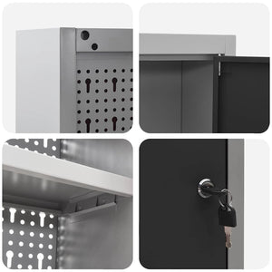 Werkzeugschrank mit Regal Schwarz/Grau 100x20x55cm