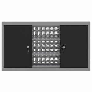 Werkzeugschrank mit Regal Schwarz/Grau 100x20x55cm