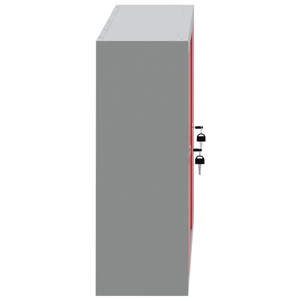 Werkzeugschrank mit Regal Rot/Grau 100x20x55cm