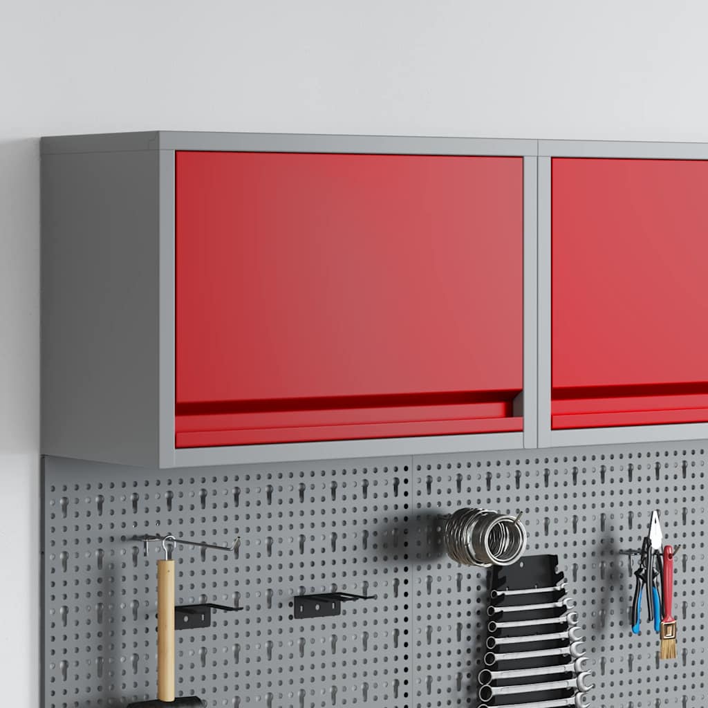Werkzeugschrank mit Stauraum Rot/Grau 50cm