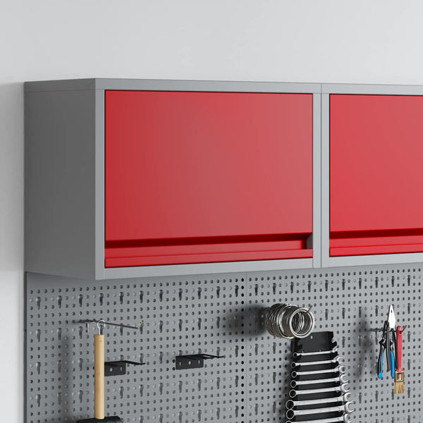 Werkzeugschrank mit Stauraum Rot/Grau 50cm