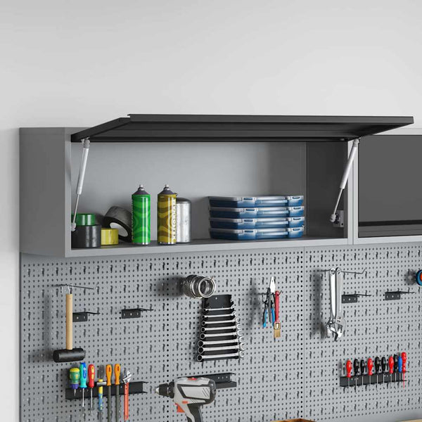 Werkzeugschrank mit Stauraum, Schwarz/Grau, 100cm