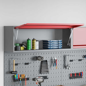 Werkzeugschrank mit Stauraum Rot/Grau 100cm