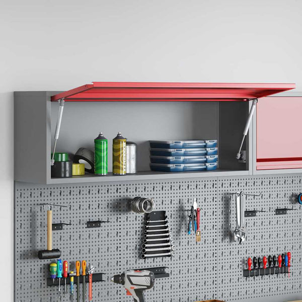 Werkzeugschrank mit Stauraum Rot/Grau 100cm