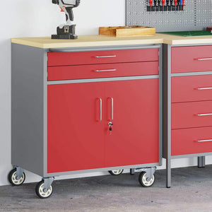 Werkbank Rot/Grau, 75x45x85 cm