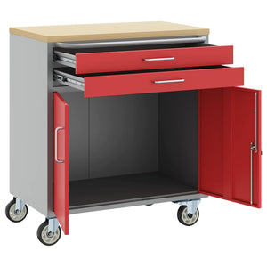 Werkbank Rot/Grau, 75x45x85 cm