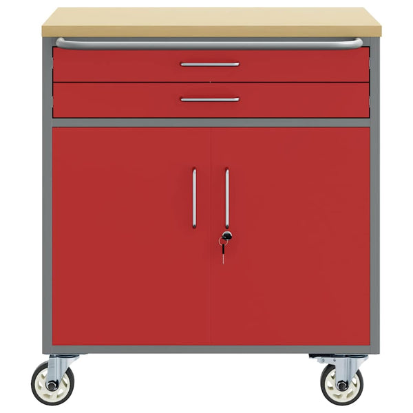 Werkbank Rot/Grau, 75x45x85 cm