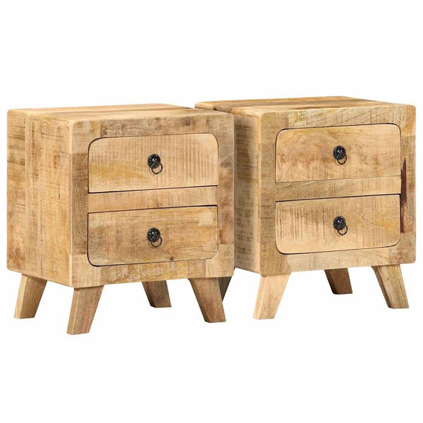 Nachttische 2er Set Mango Massivholz 40x46 cm