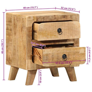 Nachttische 2er Set Mango Massivholz 40x46 cm