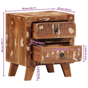 Nachttisch Altholz Massiv 40x32x46 cm