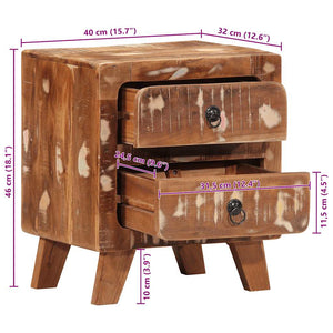 Nachttisch 2er Set Altholz 40x46cm