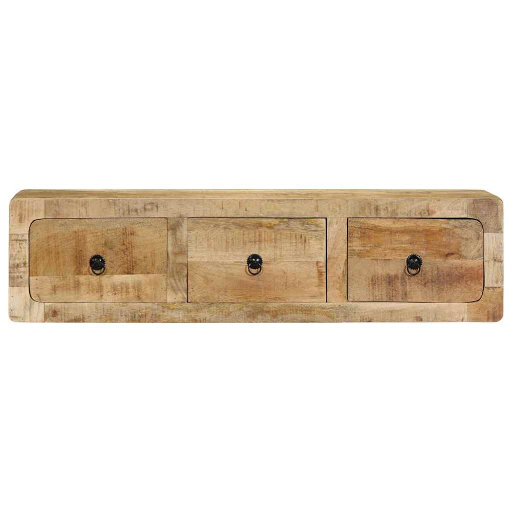 vidaXL Meuble TV mural 100x32x25 cm Bois de manguier brut massif