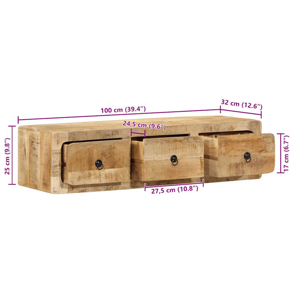 TV-Wandschrank Mango Massivholz 100cm