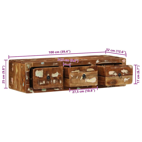 TV-Wandschrank Altholz 100 cm