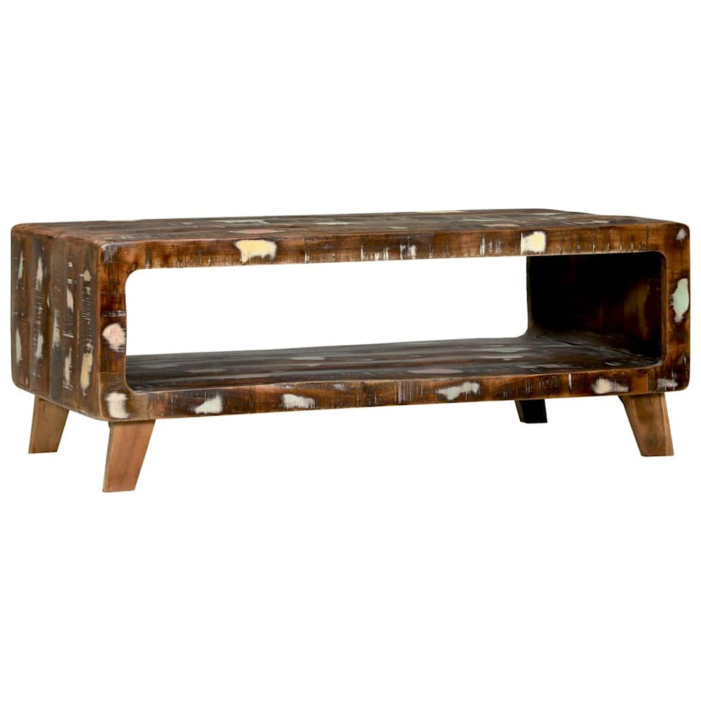 Couchtisch aus massivem Recyclingholz 90x50 cm