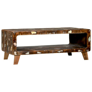 Couchtisch aus massivem Recyclingholz 90x50 cm