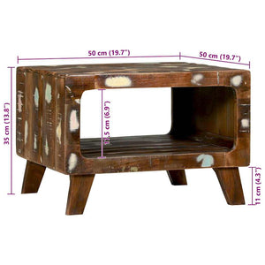 Couchtisch 50x50 cm Upgecyceltes Massivholz