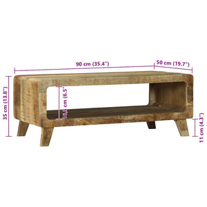 Couchtisch Braun Mango Massivholz 90x50 cm