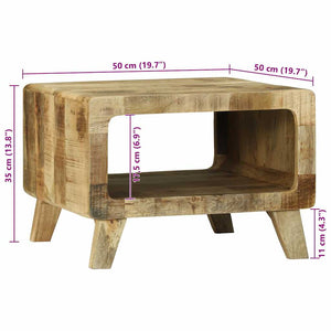 Couchtisch Braun Mango Massivholz 50x50 cm