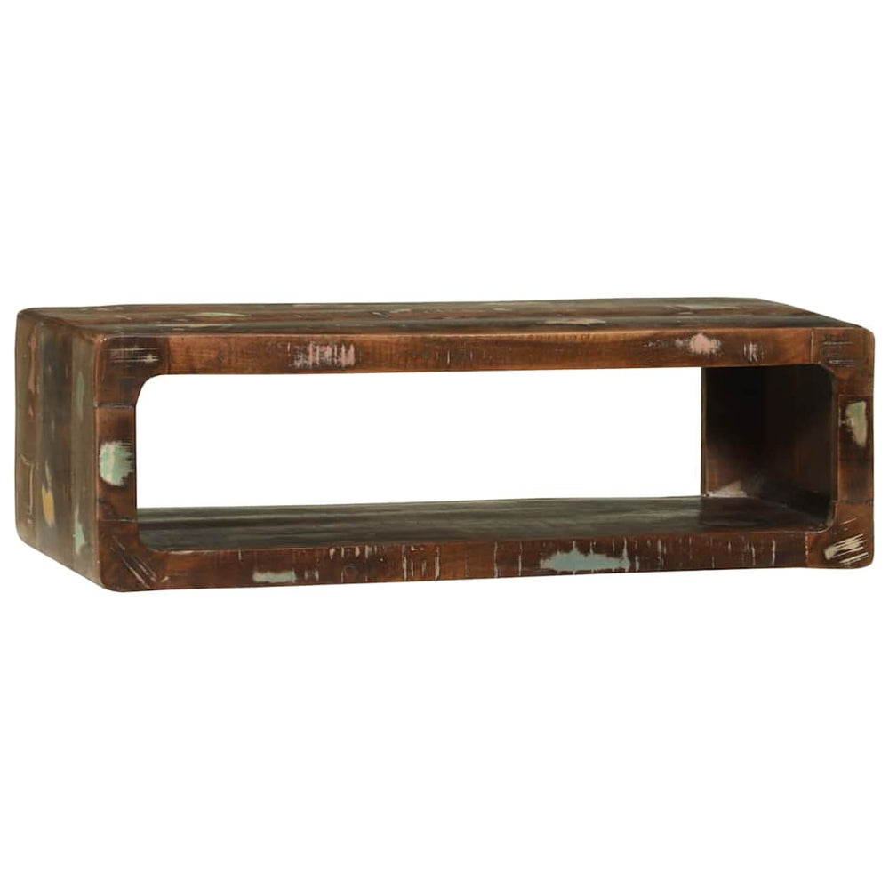 vidaXL Meuble TV multicolore 80 x 30 x 25 cm bois massif de récupération
