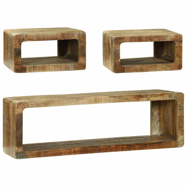 TV-Schrank Set Braun Massivholz Mango 3-teilig
