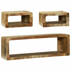 TV-Schrank Set Braun Massivholz Mango 3-teilig