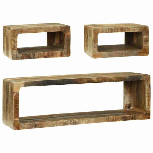 TV-Schrank Set Braun Massivholz Mango 3-teilig
