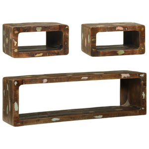 TV-Schrank Set mit Regal Altholz Mehrfarbig