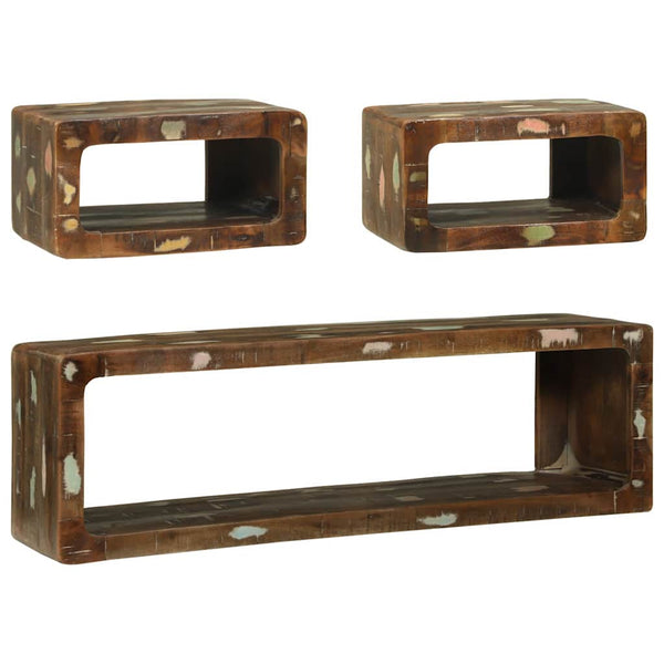 TV-Schrank Set mit Regal Altholz Mehrfarbig