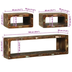 TV-Schrank Set mit Regal Altholz Mehrfarbig