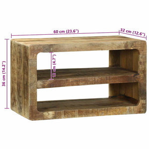 TV-Schrank mit Regal Mango Massivholz Braun
