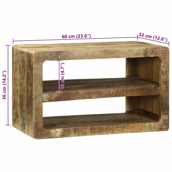 TV-Schrank mit Regal Mango Massivholz Braun