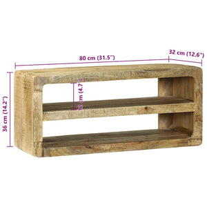 TV-Schrank mit Regal Mango Massivholz Braun