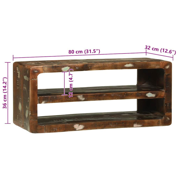 Mehrfarbiger TV-Schrank Altholz 80 cm