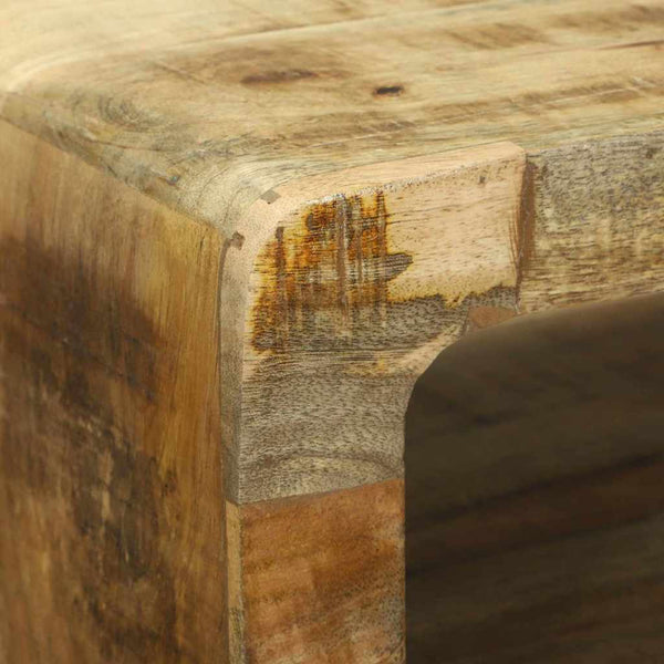 vidaXL Meuble TV avec étagères Bois de Manguier Massif Marron 100 x 32 x 36 cm