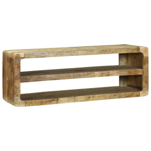 vidaXL Meuble TV avec étagères Bois de Manguier Massif Marron 100 x 32 x 36 cm