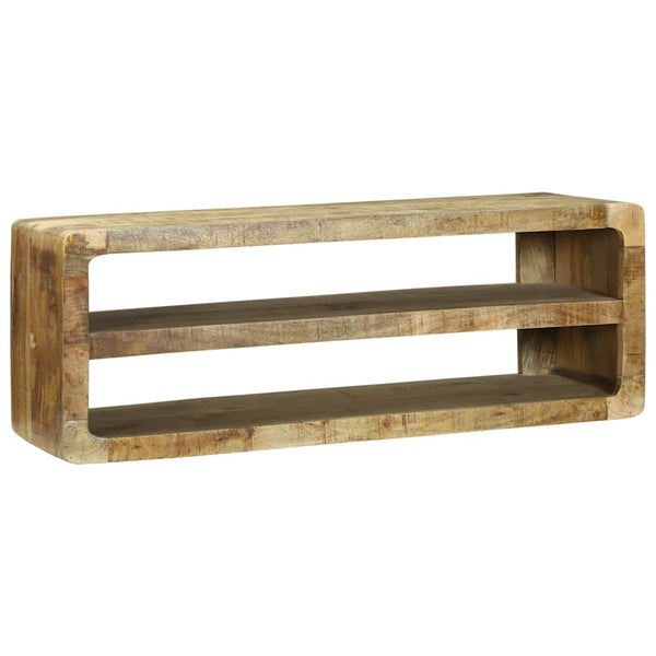 vidaXL Meuble TV avec étagères Bois de Manguier Massif Marron 100 x 32 x 36 cm