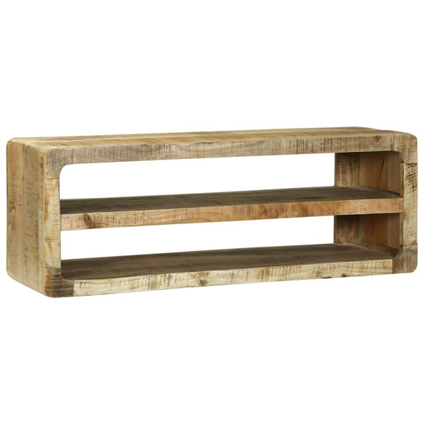 vidaXL Meuble TV avec étagères Bois de Manguier Massif Marron 100 x 32 x 36 cm