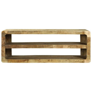 vidaXL Meuble TV avec étagères Bois de Manguier Massif Marron 100 x 32 x 36 cm