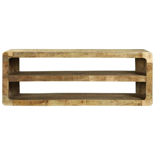 vidaXL Meuble TV avec étagères Bois de Manguier Massif Marron 100 x 32 x 36 cm