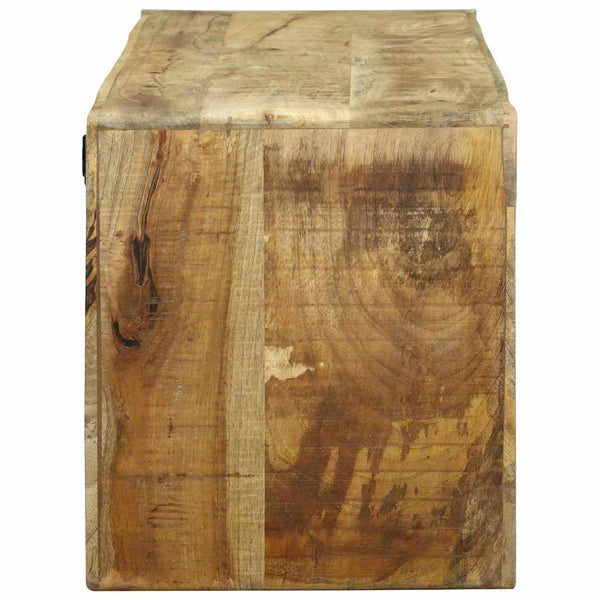 vidaXL Meuble TV avec étagères Bois de Manguier Massif Marron 100 x 32 x 36 cm