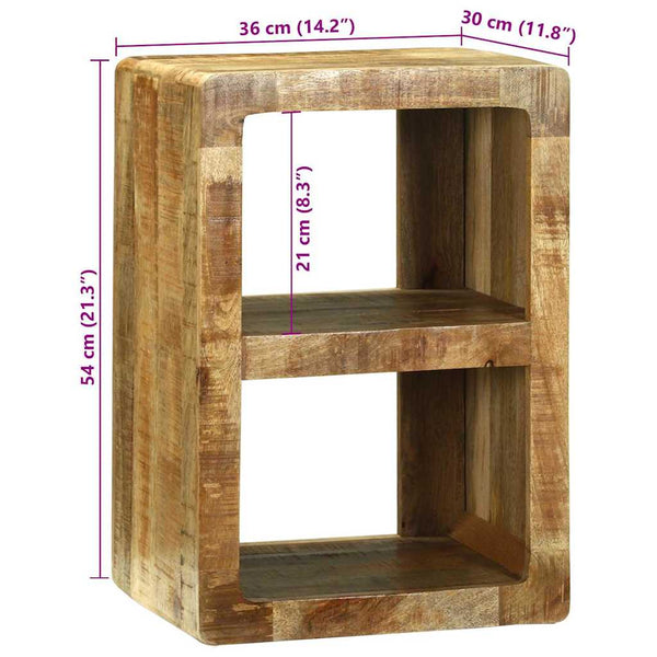 vidaXL Meuble TV avec étagère Bois de manguier massif Marron 36 x 30 x 54 cm