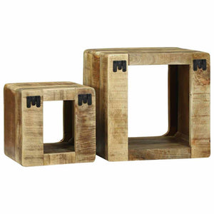 TV-Einheiten 2er Set Braun Massivholz Mango