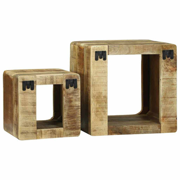 TV-Einheiten 2er Set Braun Massivholz Mango