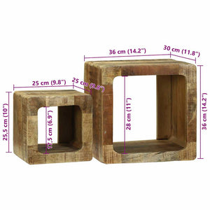 TV-Einheiten 2er Set Braun Massivholz Mango