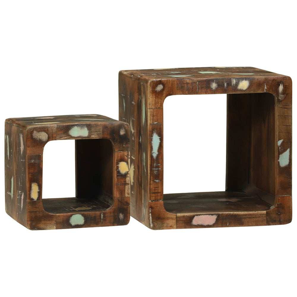 vidaXL Meubles TV 2 pcs Bois massif de récupération Multicolore