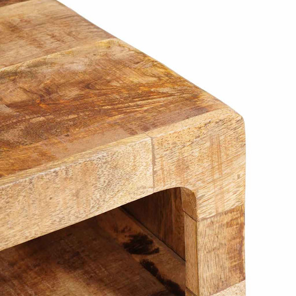 Beistelltisch mit Regal Mango Massivholz Braun