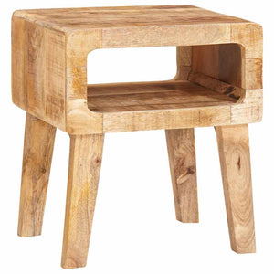 Beistelltisch mit Regal Mango Massivholz Braun