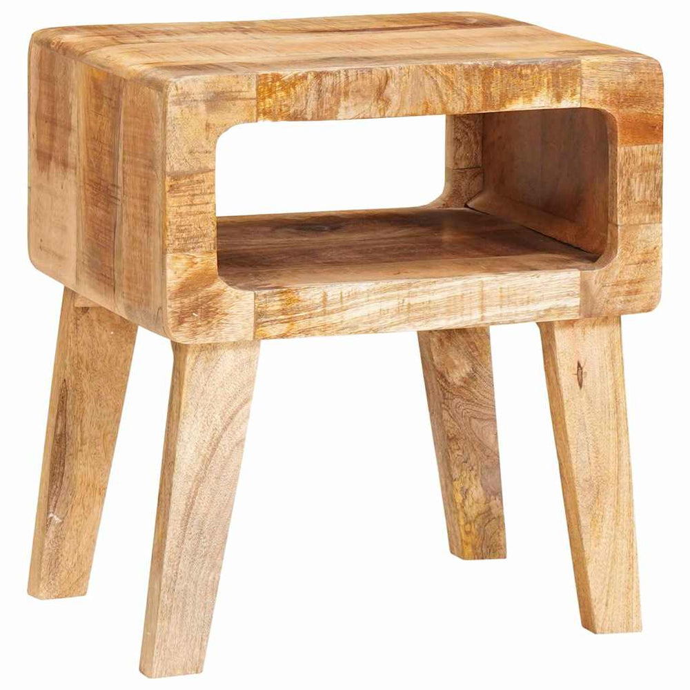 Beistelltisch mit Regal Mango Massivholz Braun