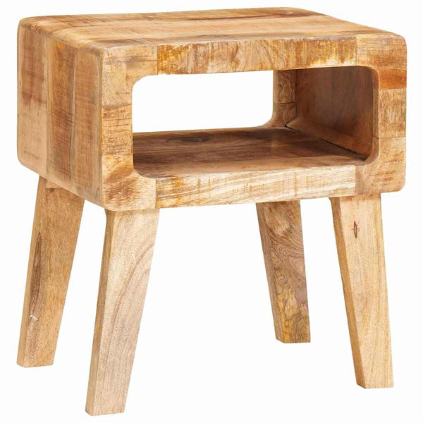 Beistelltisch mit Regal Mango Massivholz Braun